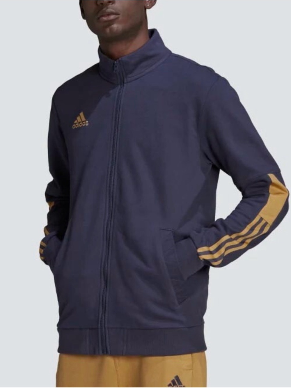 NWT Adidas Men's Tiro Track Jacket H56629 Shadow Navy W/ Gold Stripes XL $60